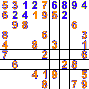 Sudoku solved by backtracking